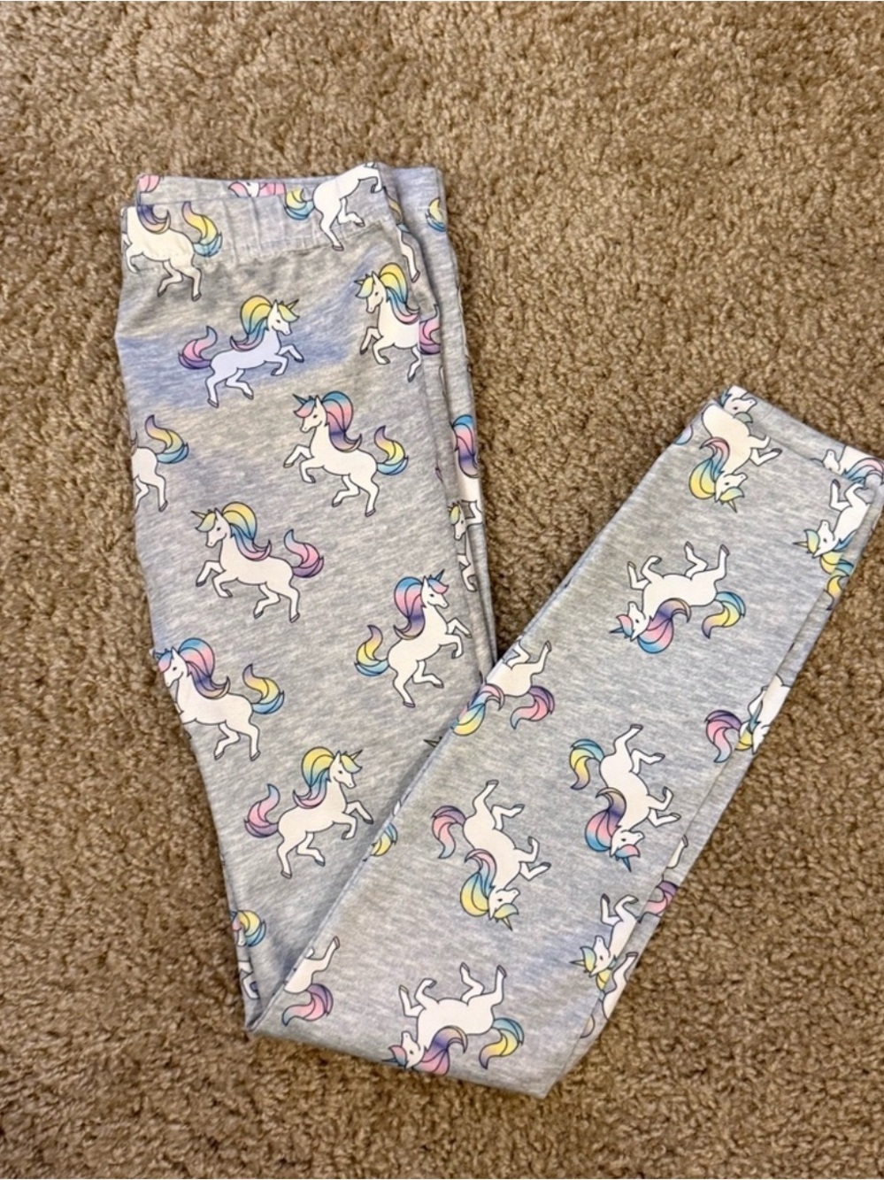 Copelli Kids Unicorn Print Leggings Gray Size S/M